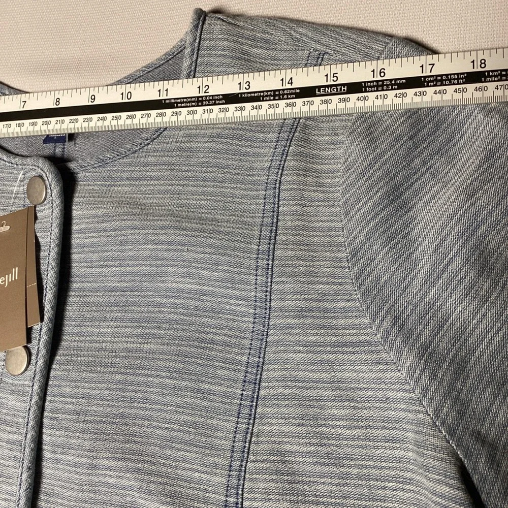 J. Jill Pure Jill Indigo Jacket Womens Large Blue Cotton Button Front Chore Coat